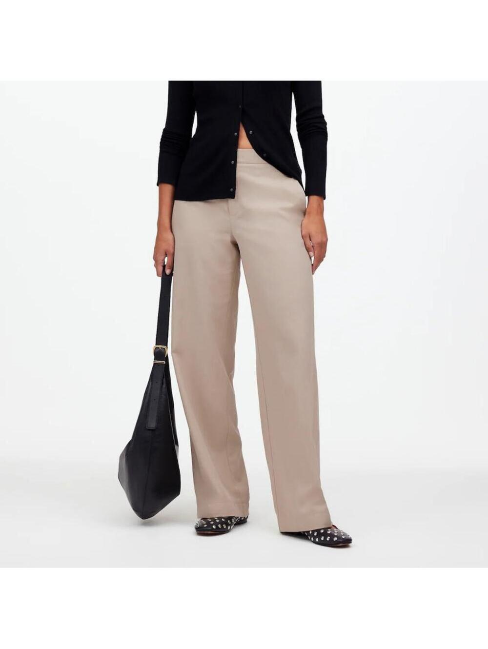 Madewell Pull-On Straight Pants in Drapey Twill